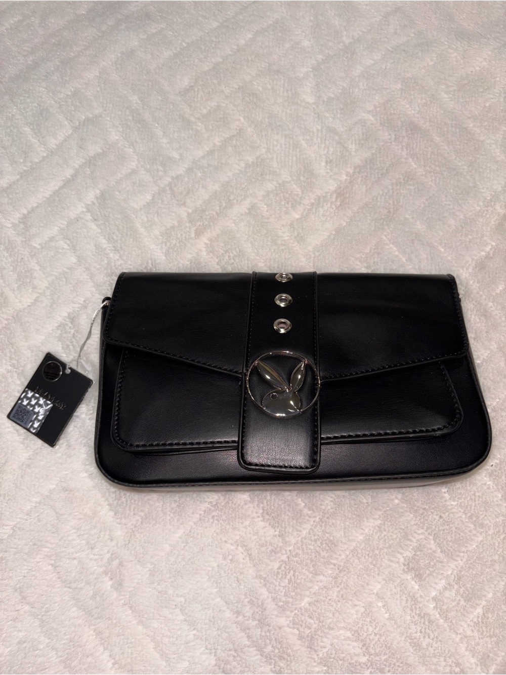 🌸 Playboy Black Clutch with Signature Bunny Emblem